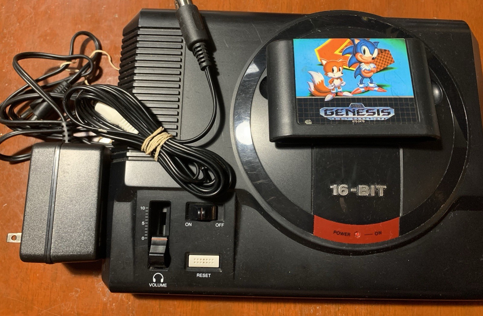 SEGA Genesis Altered Beast- Black (MK-1601), comes with Sonic 2 and all cables