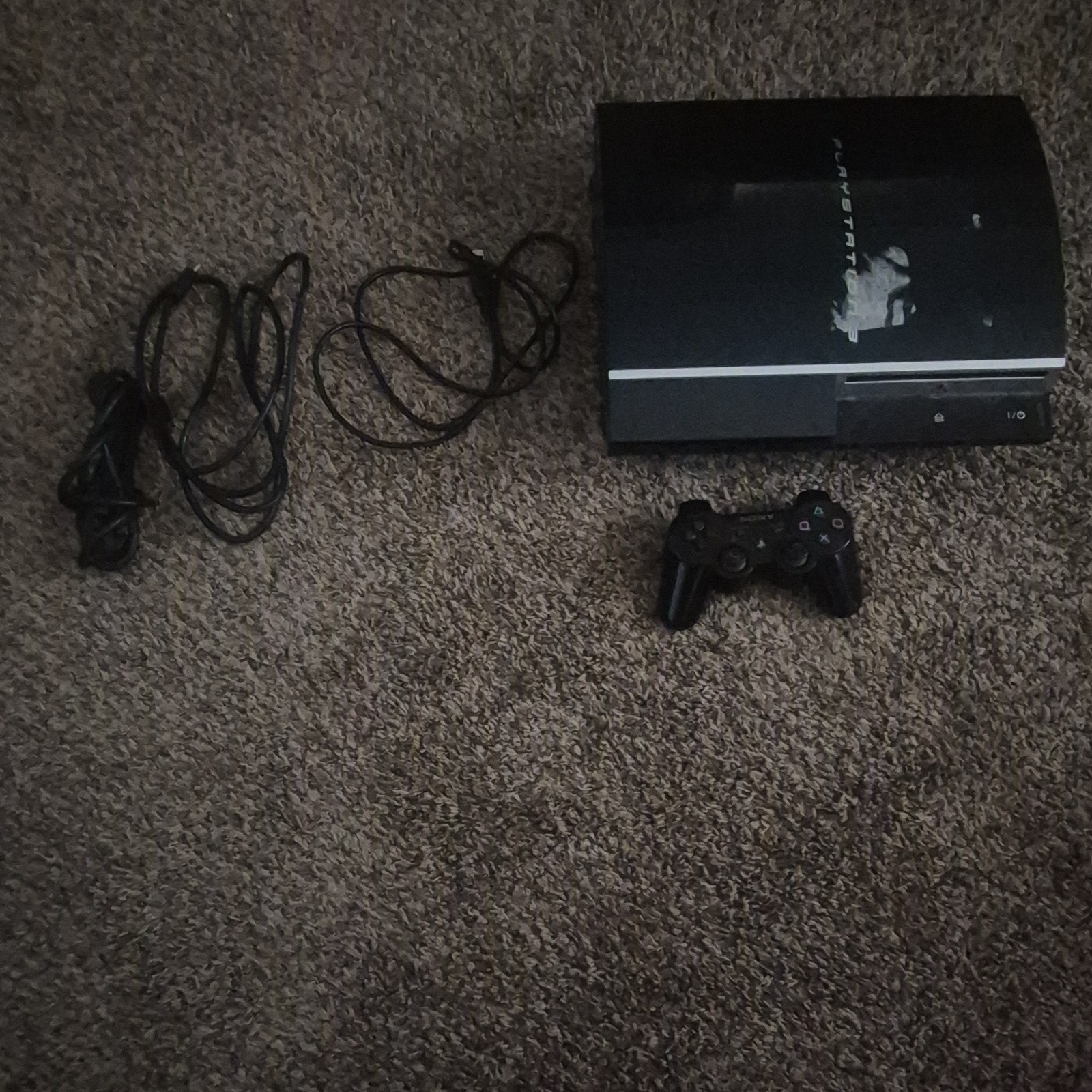 Sony PlayStation 3 Black Console HDMI USB Wi-Fi Blu-Ray Controller & Cables