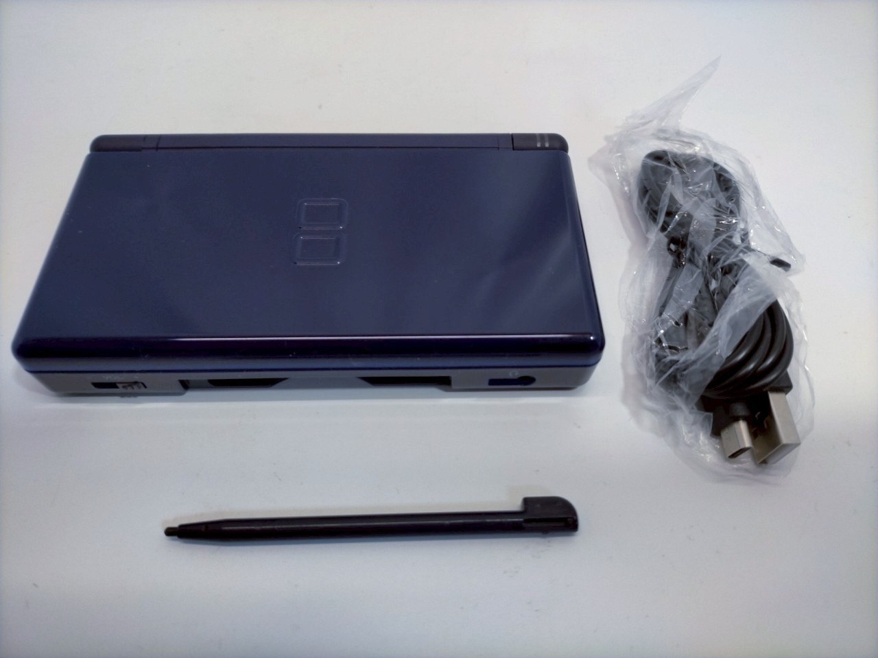 Nintendo DS Lite Console Enamel Navy Blue w/ Stylus & USB Charger Tested No GBA