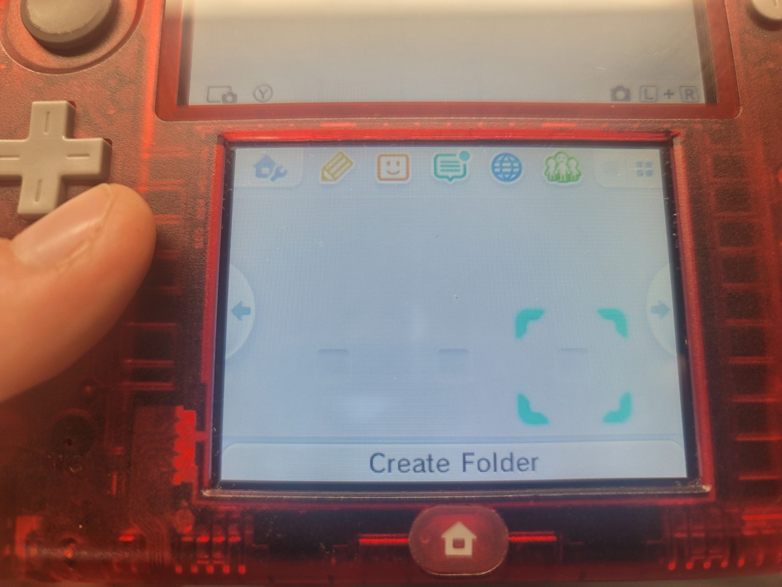 Nintendo 2DS Handheld System Transparent Red With Oem Stylus, Minor Bright Spot.