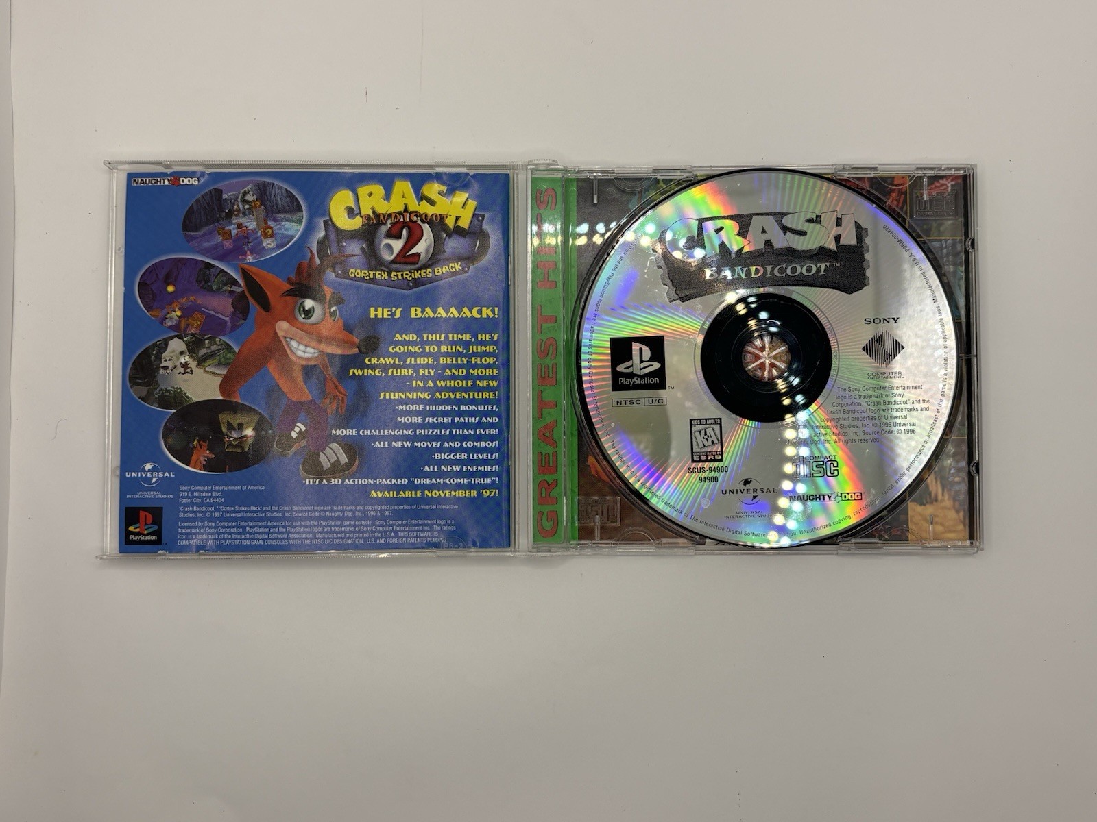 Sony PS 1 Console Bundle Tested/Working Crash Bandicoot Trilogy Sealed Sampler