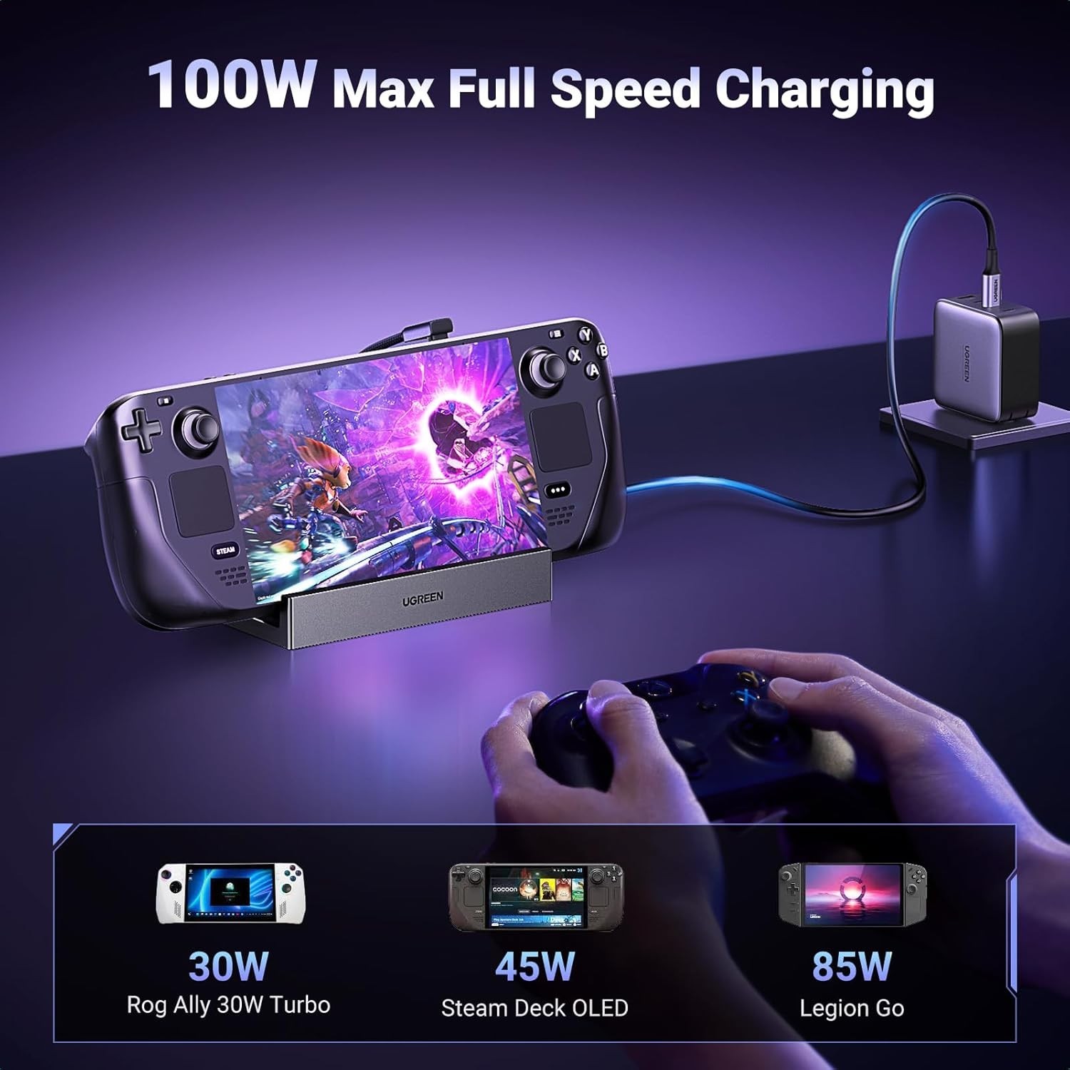 Versatile USB C Docking Station: 4K Display & PD 100W Fast Charging for Gamers