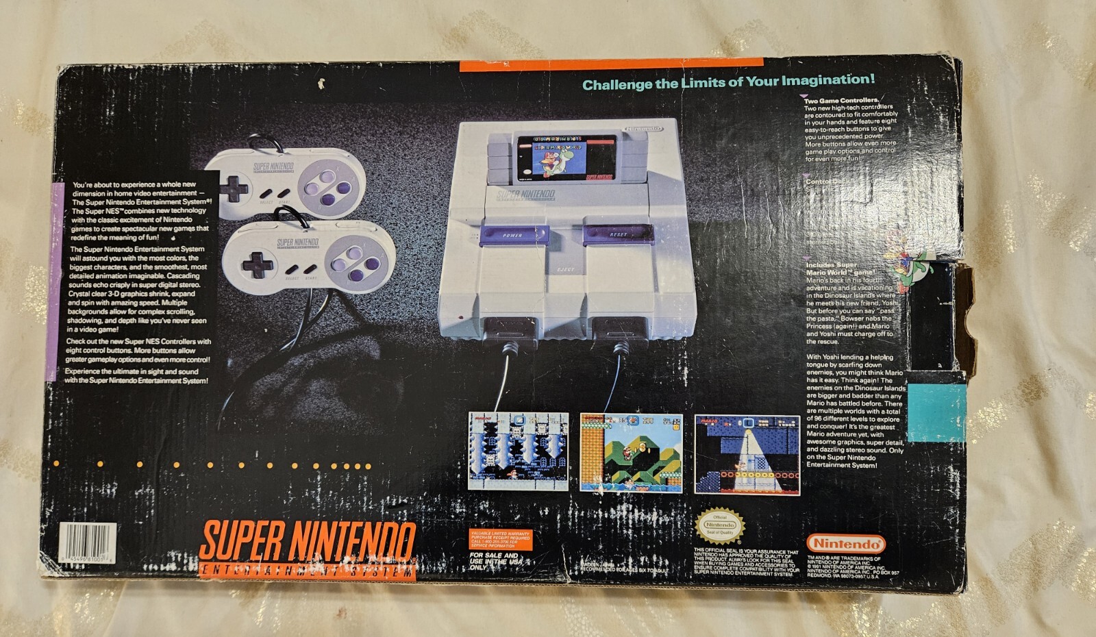 Nintendo SNES Console System CIB ⭐️ With Super Mario World 🍄 RARE 1st PRINT 🧱