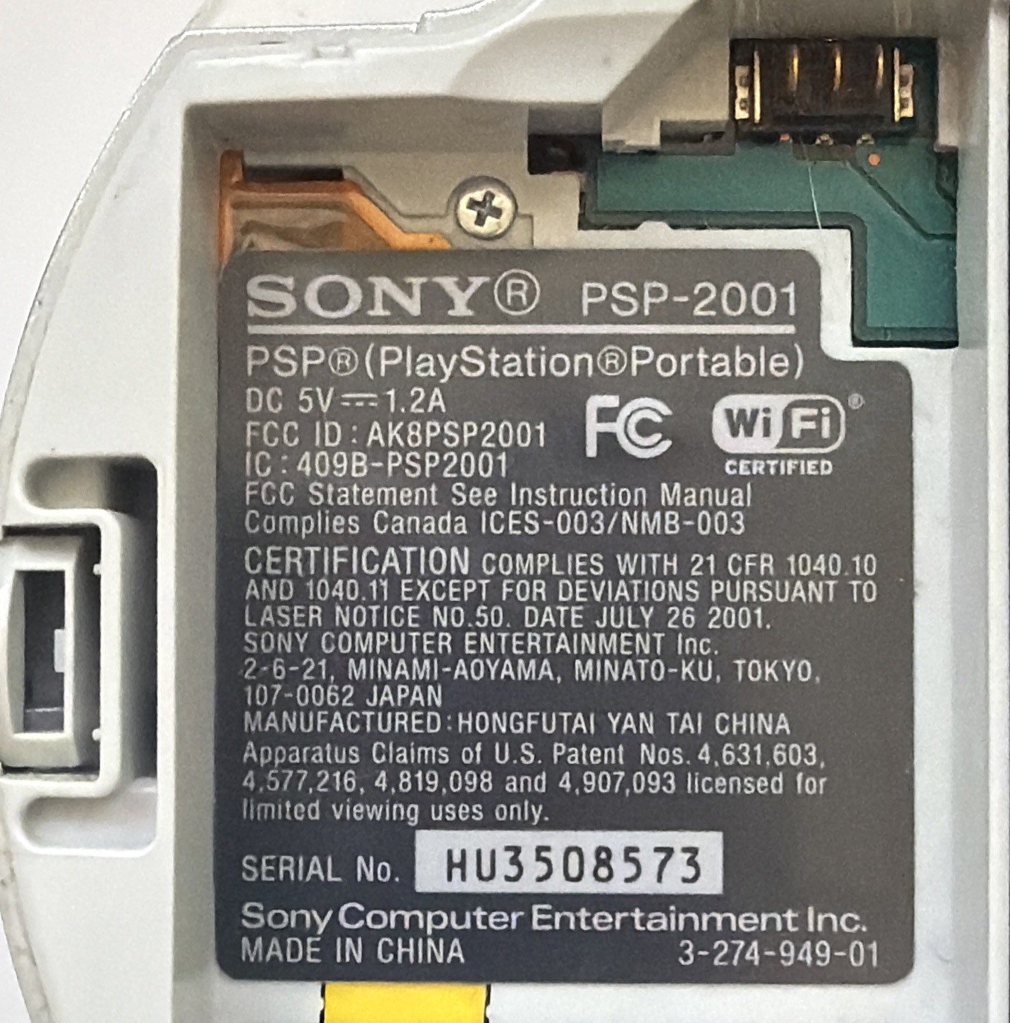 Sony PSP 2001 PlayStation Portable Slim Silver No Battery/Cover Tested