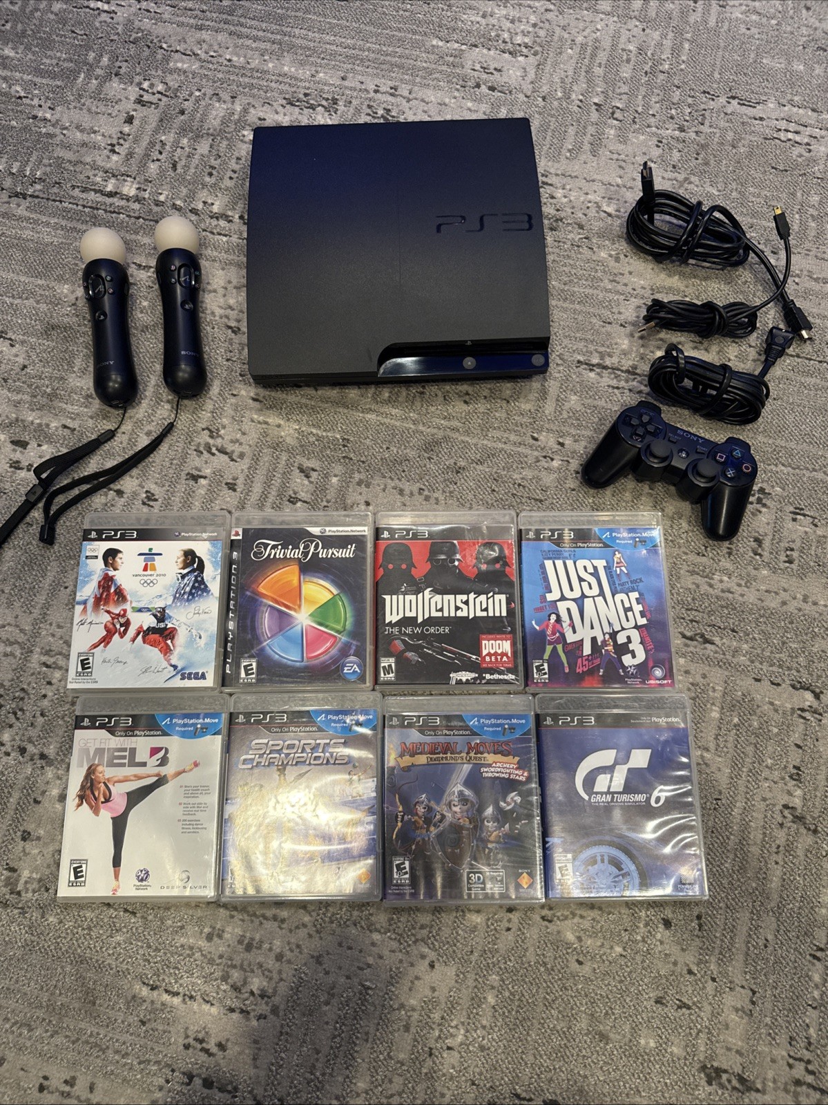 Sony PlayStation 3 PS3 Slim Console CECH-3001B 320GB – Games – Remote – Extras!