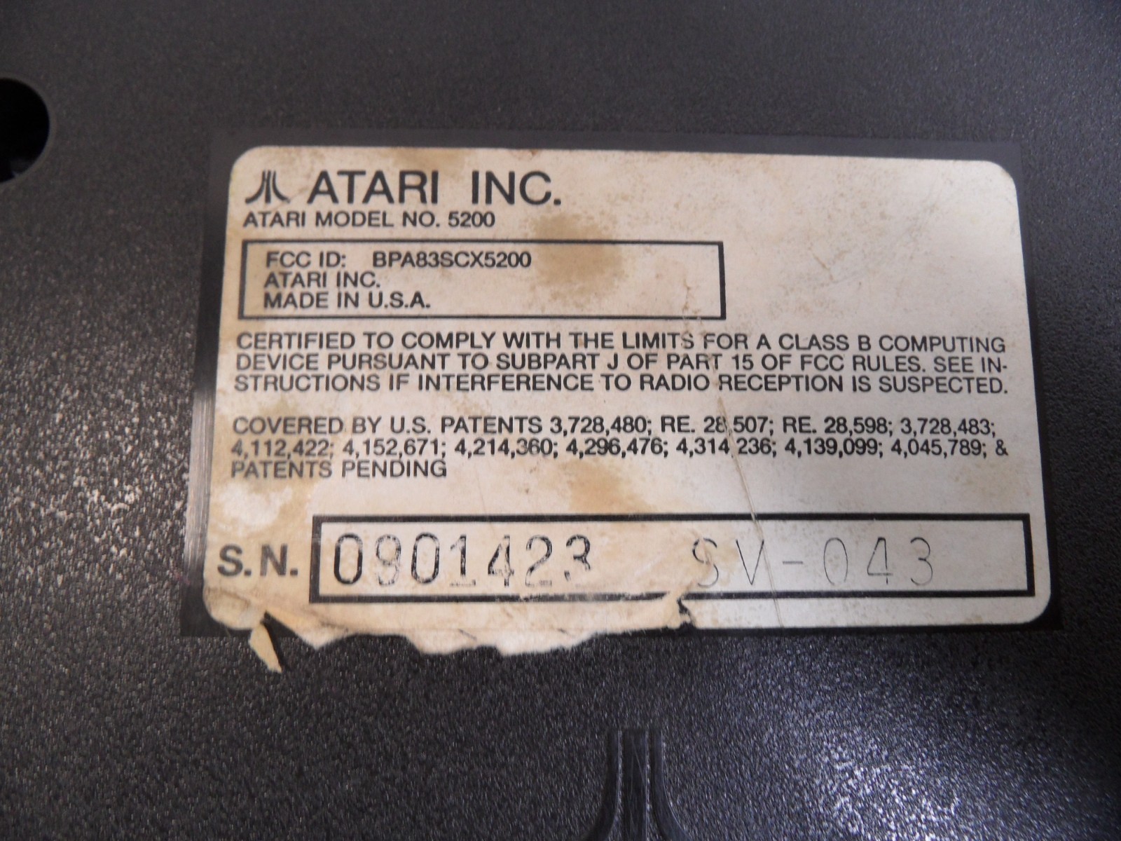 Atari 5200 4 Port Console AV Composite, Power Mod, Working Controller, Game