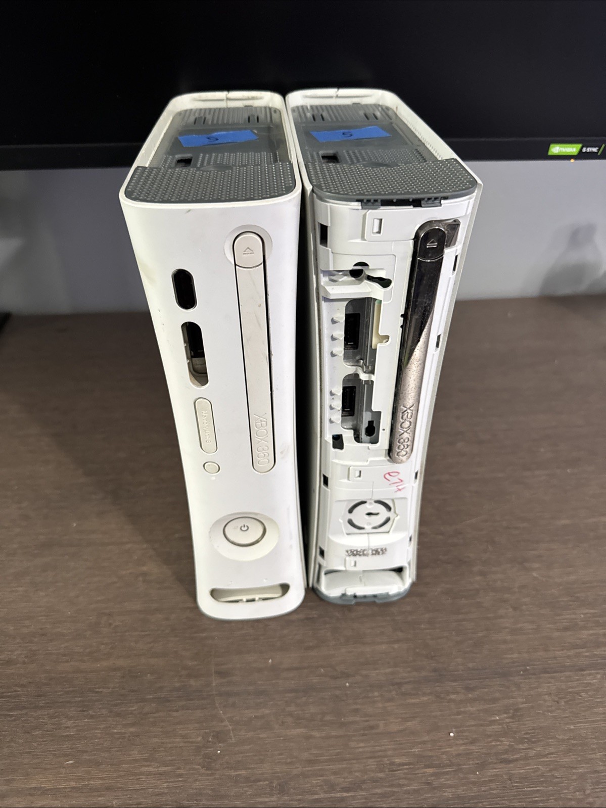 Lot of 2 Microsoft Xbox 360 Zephyr/Falcon Consoles FOR PARTS OR REPAIR