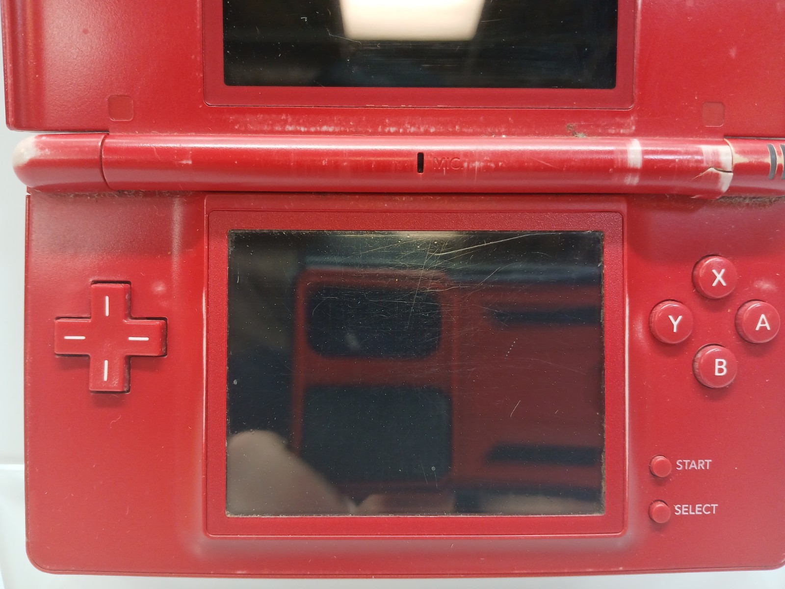 Nintendo DS Lite Red Mario Edition Console USG-001 FOR PARTS or REPAIR
