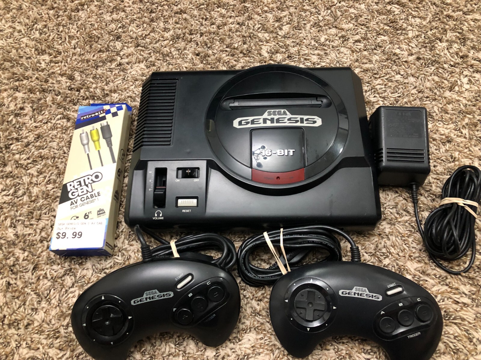 Original SEGA GENESIS Console MK-1601 System 1st Model &OEM Controllers Cleaned5