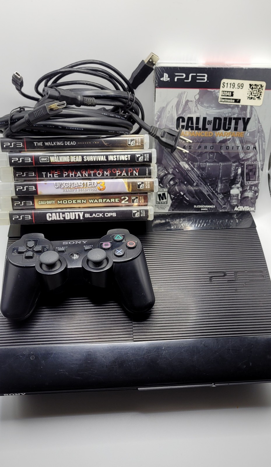 Sony PlayStation 3 250GB PS3 Super Slim Console + 7 Game Call Of Duty Bundle
