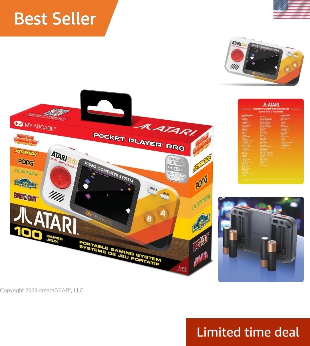 Atari Pocket Player Pro: Handheld Portable Video Game Console with 100 Games,…
