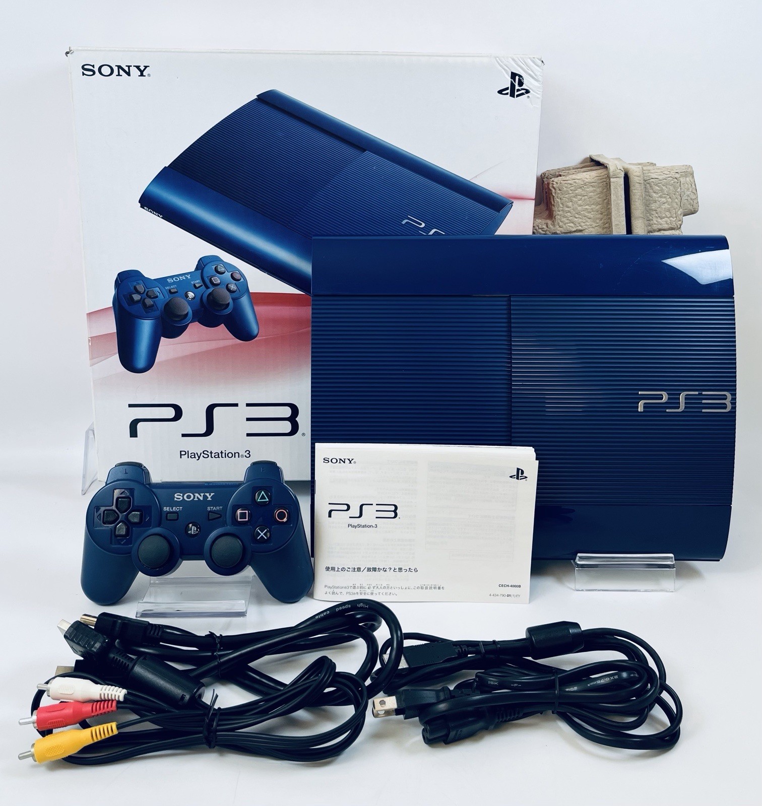 Sony PS3 CECH-4000B Azurite Blue 250GB Complete Box Controller Japan Limited