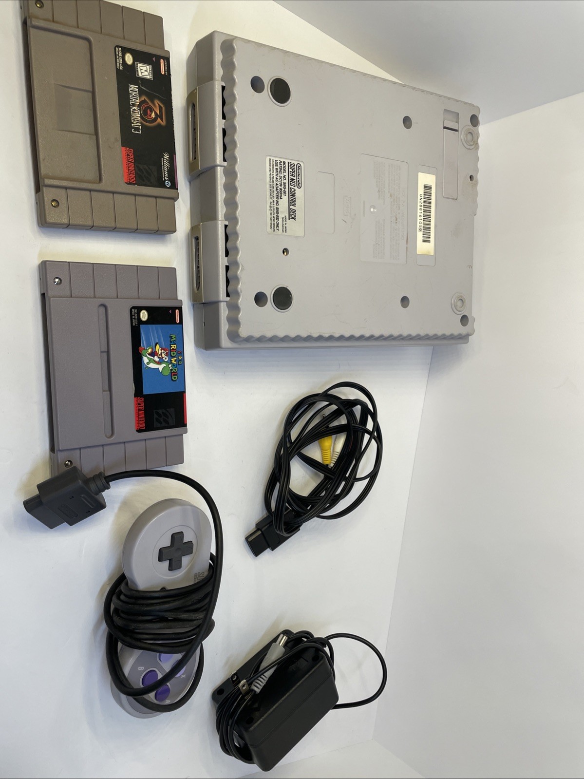 Super Nintendo System SNES Bundle, Games + Controller + Cords – Tested!