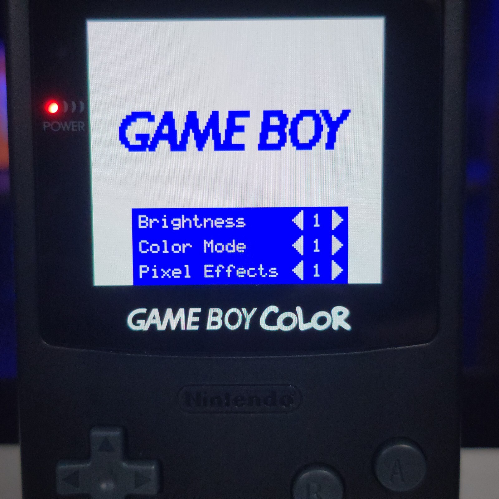 Black Gameboy Color Console OLED Touch Screen And USB-C Rechargeable Battery Mod