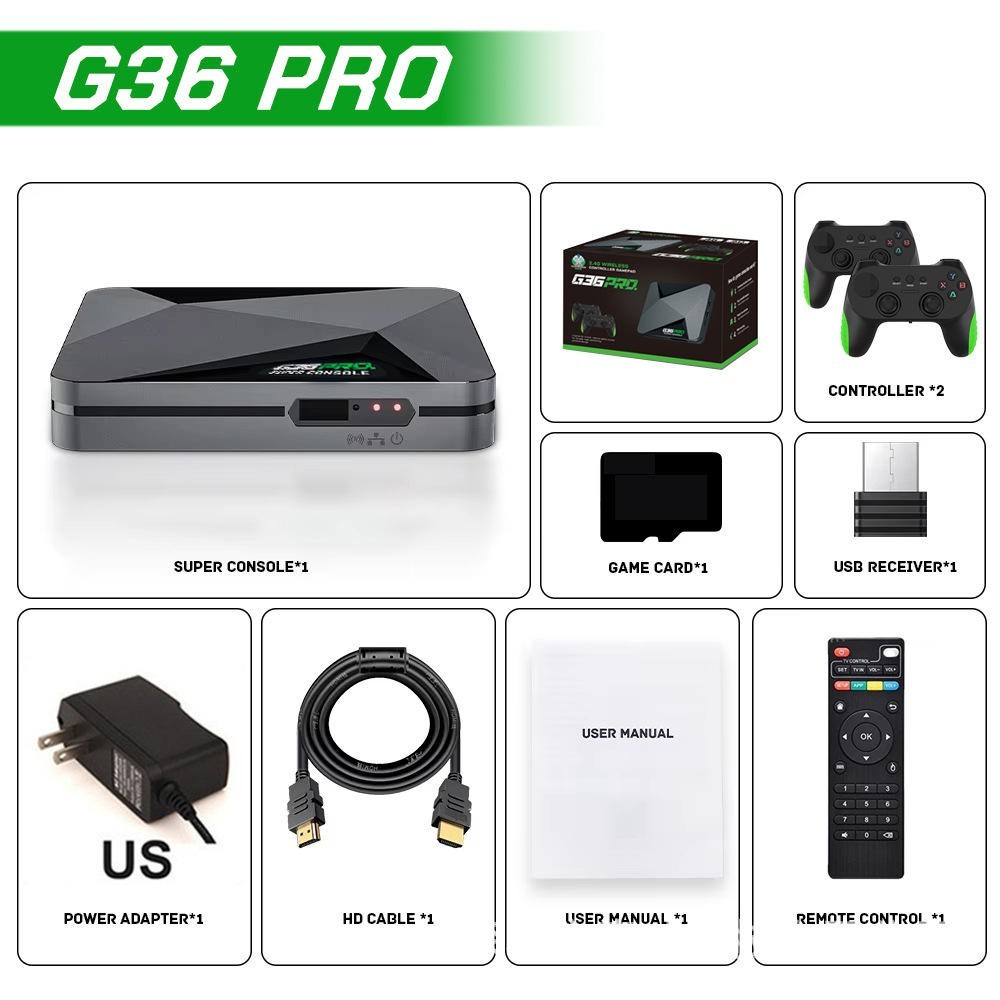 ZongX G36 PRO Retro Game Console 256G Built in 120000+ Retro Game 50+ Emulator