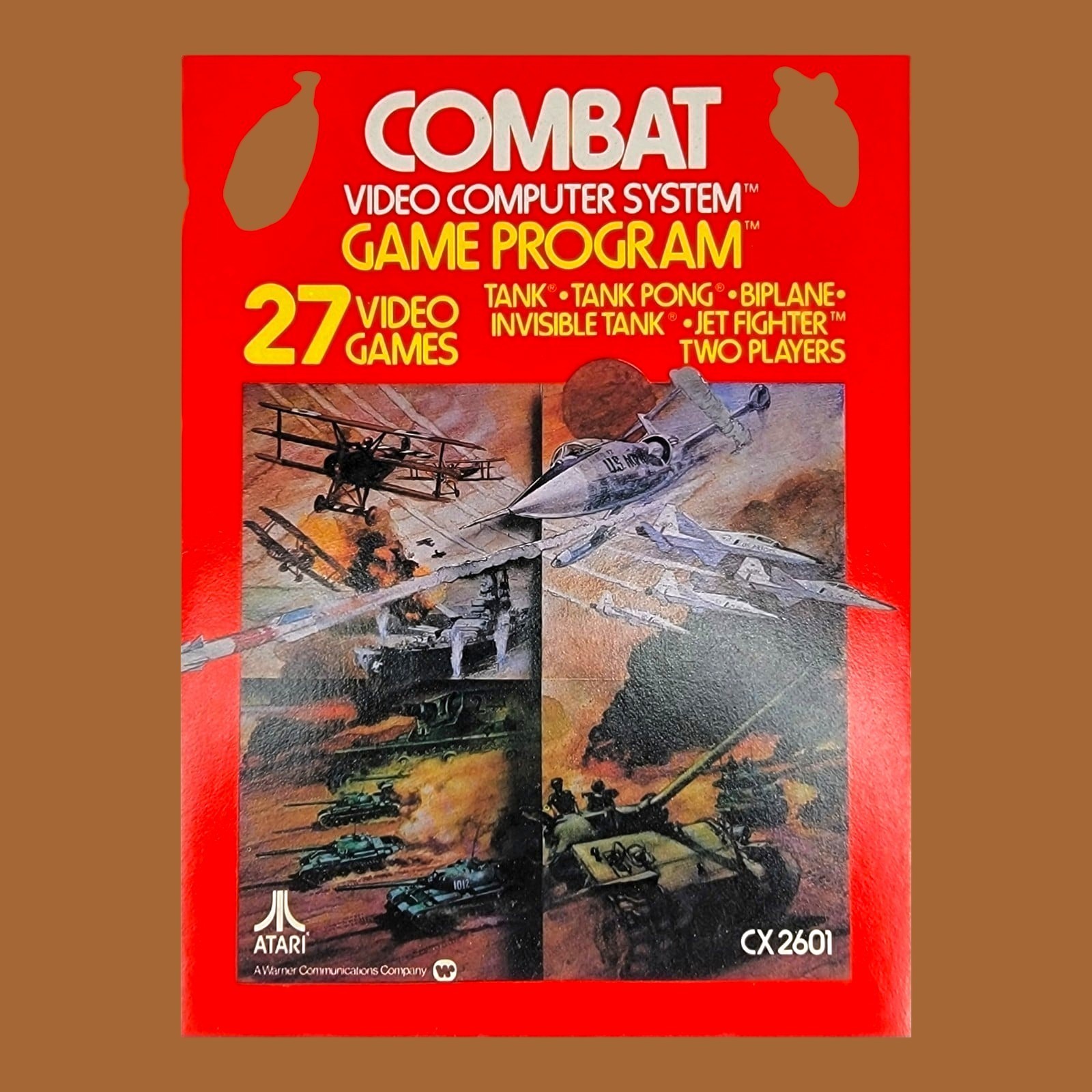 Atari 2600 VCS CX2600A 4 Switch Woodgrain Console Bundle Combat Game Paddles