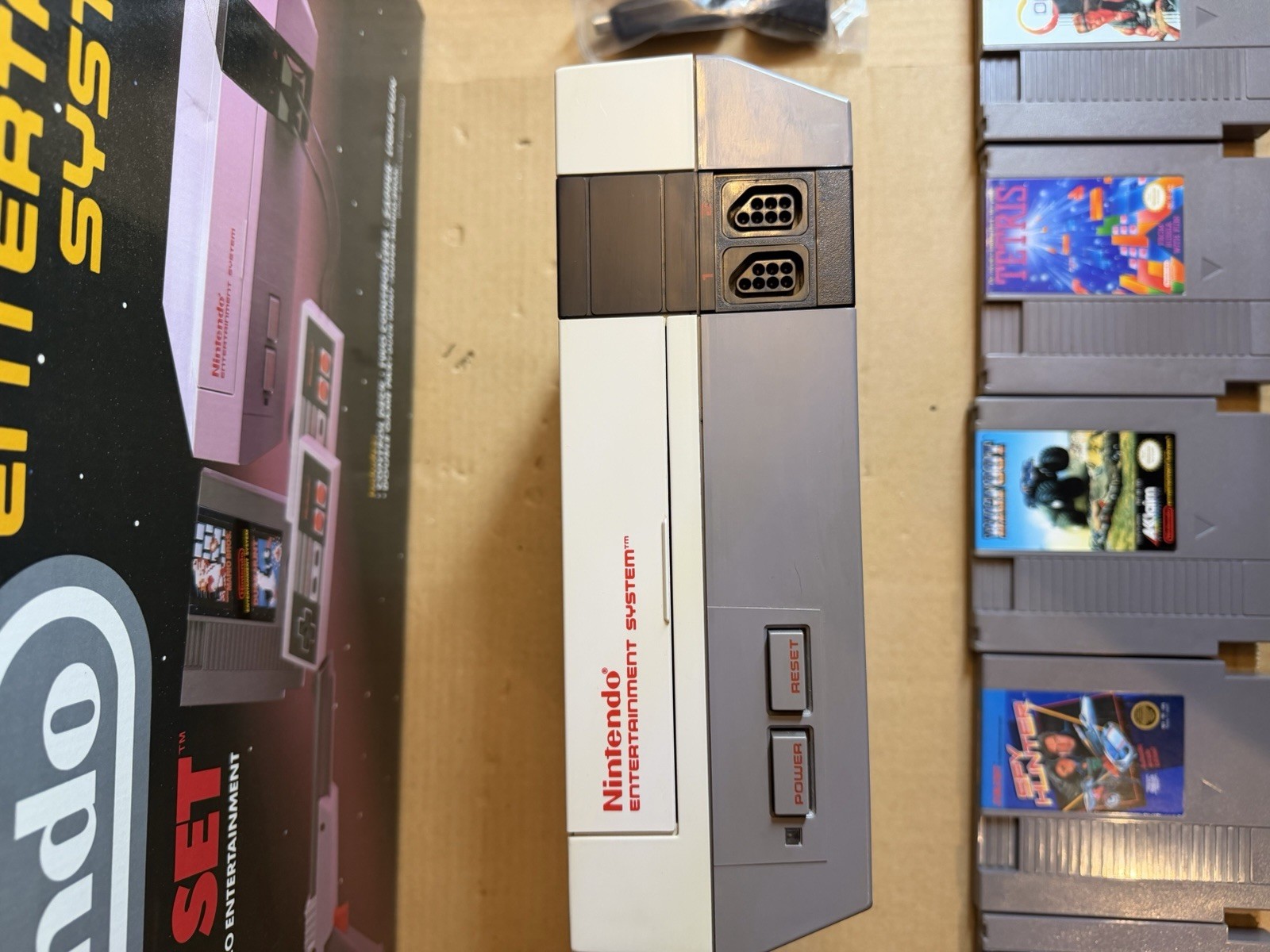 NES Action Set Box, Console, Adapter, 5 Games
