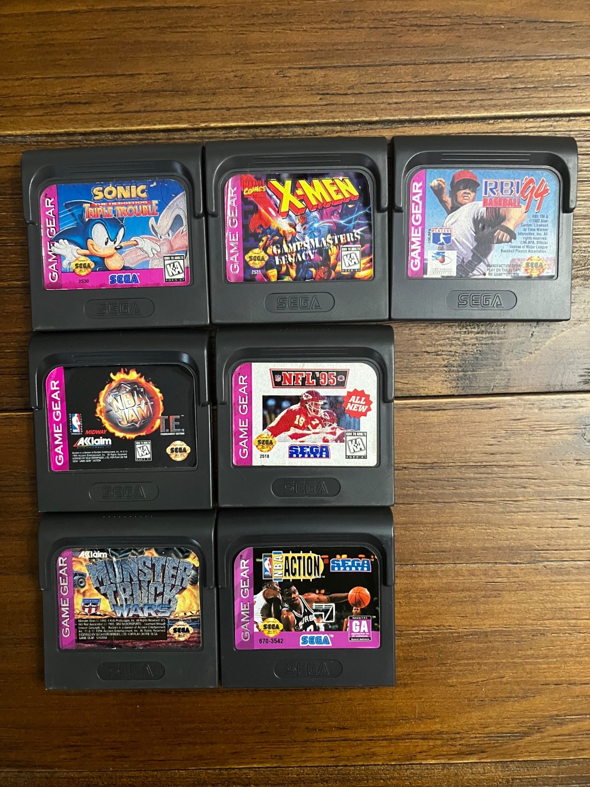 SEGA Game Gear Console Fully Working w/7 Games, Power Adapter and Carrying Case