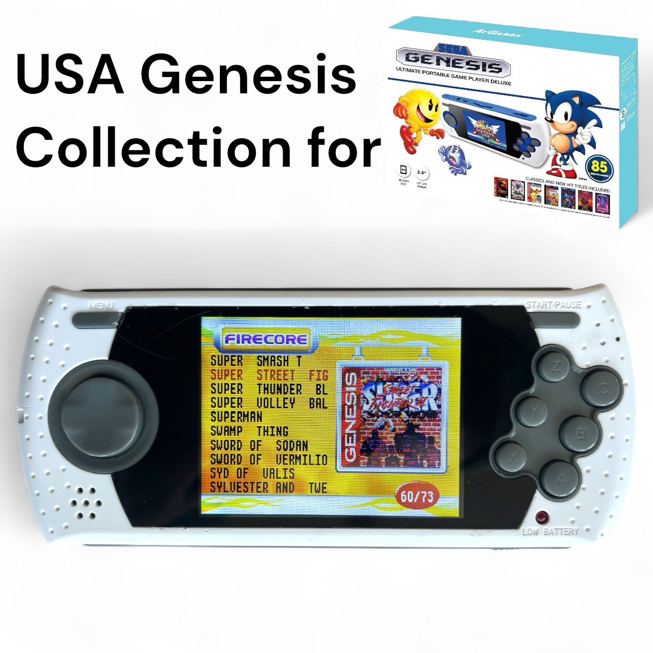Sega Genesis Ultimate Portable 2GB SD Card w/ USA Game Library + Cover Art Menu
