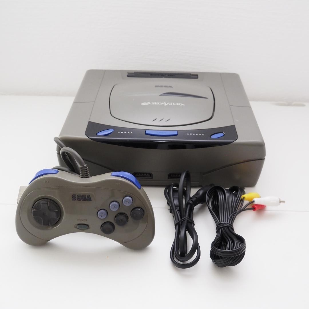 SEGA Saturn Console Gray HST-3210 Cable Tested Used from JAPAN