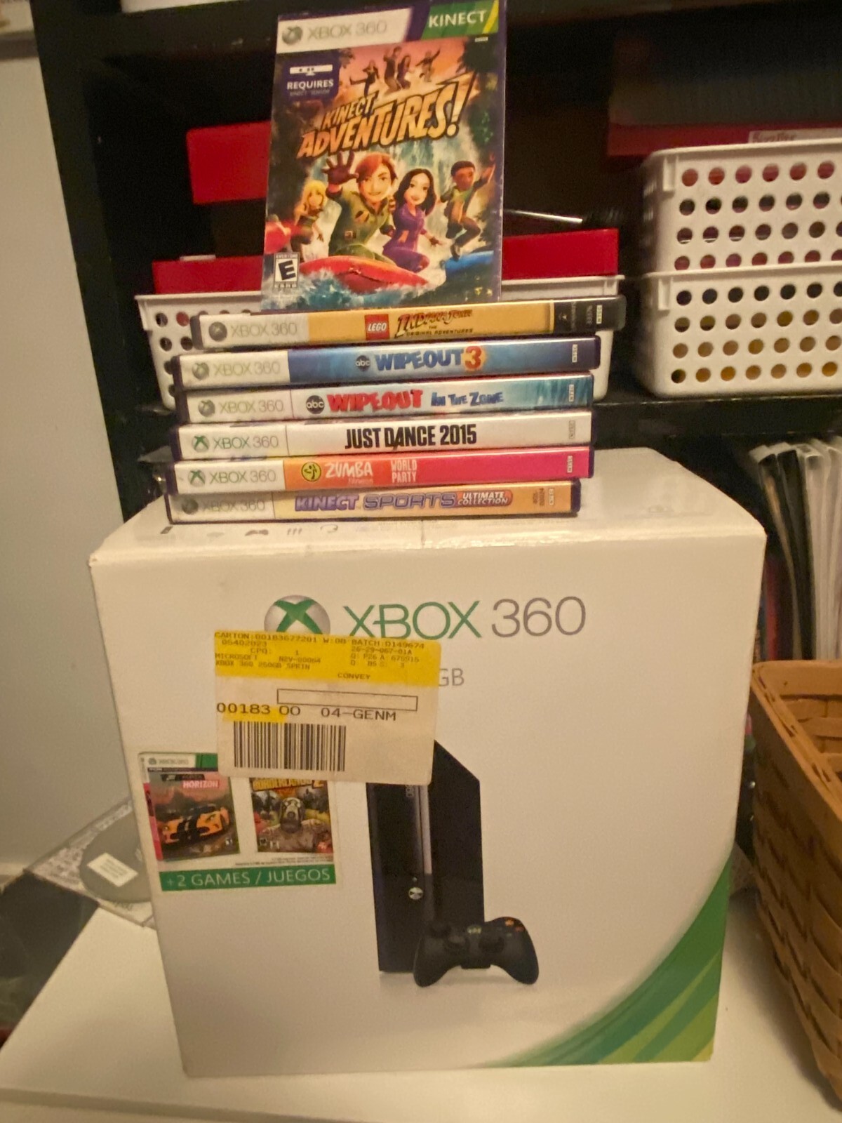 Microsoft Xbox 360 Slim 250GB W/ Kinect Motion Sensor Bar AND 9 Games! UIB