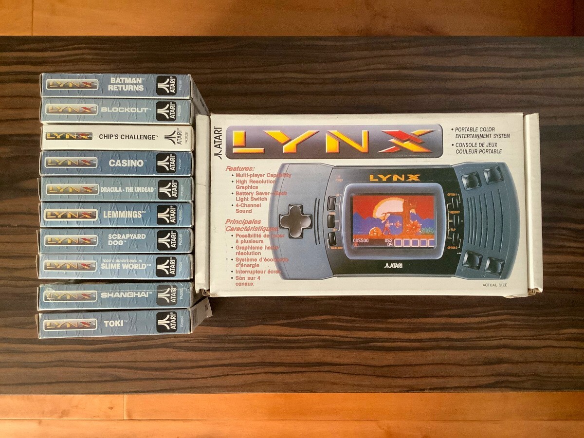 Atari Lynx 🕹️ Handheld Console + 12 Games RARE LOT CIB 📦