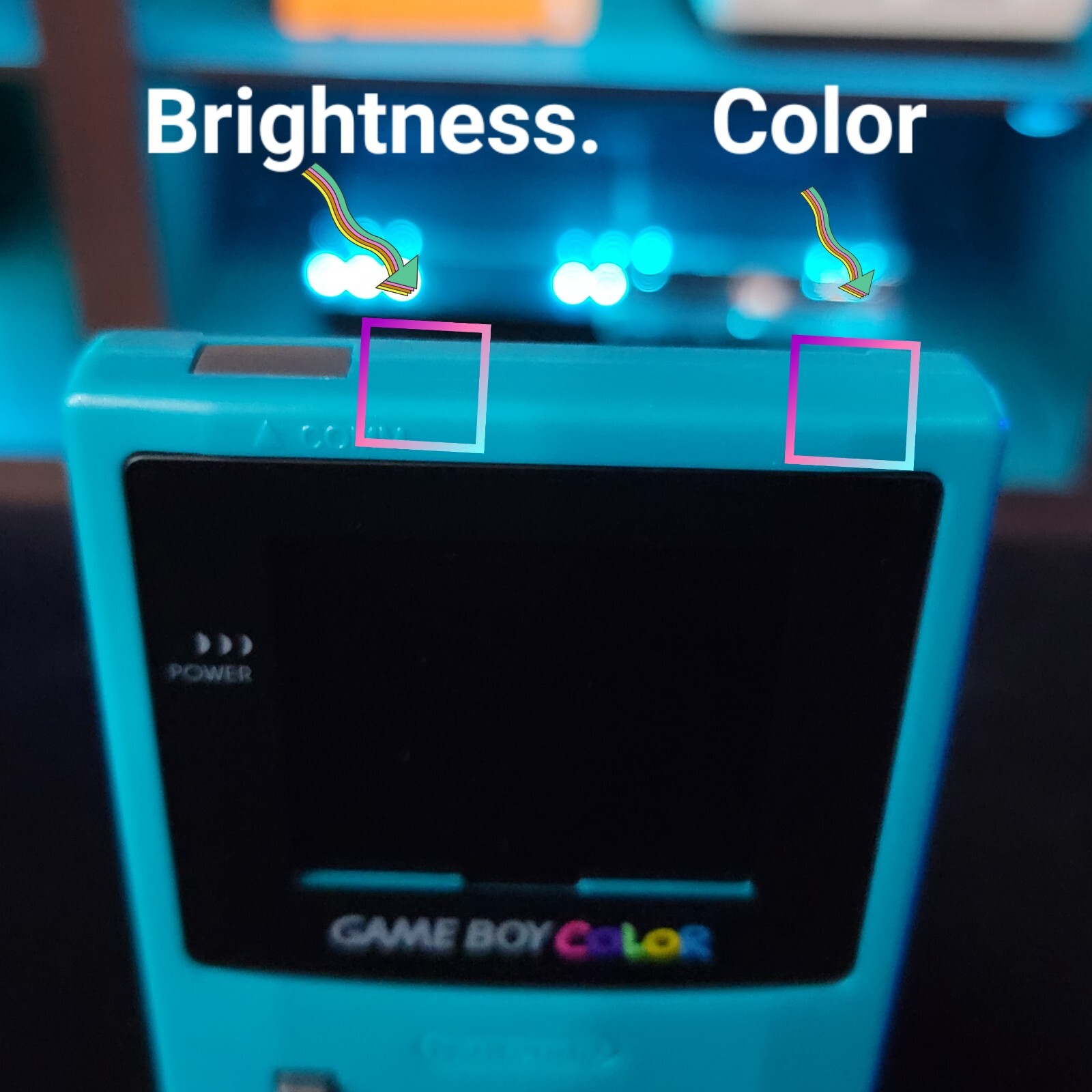 Teal Gameboy Color IPS Console Backlit LCD Screen GBC Game Boy