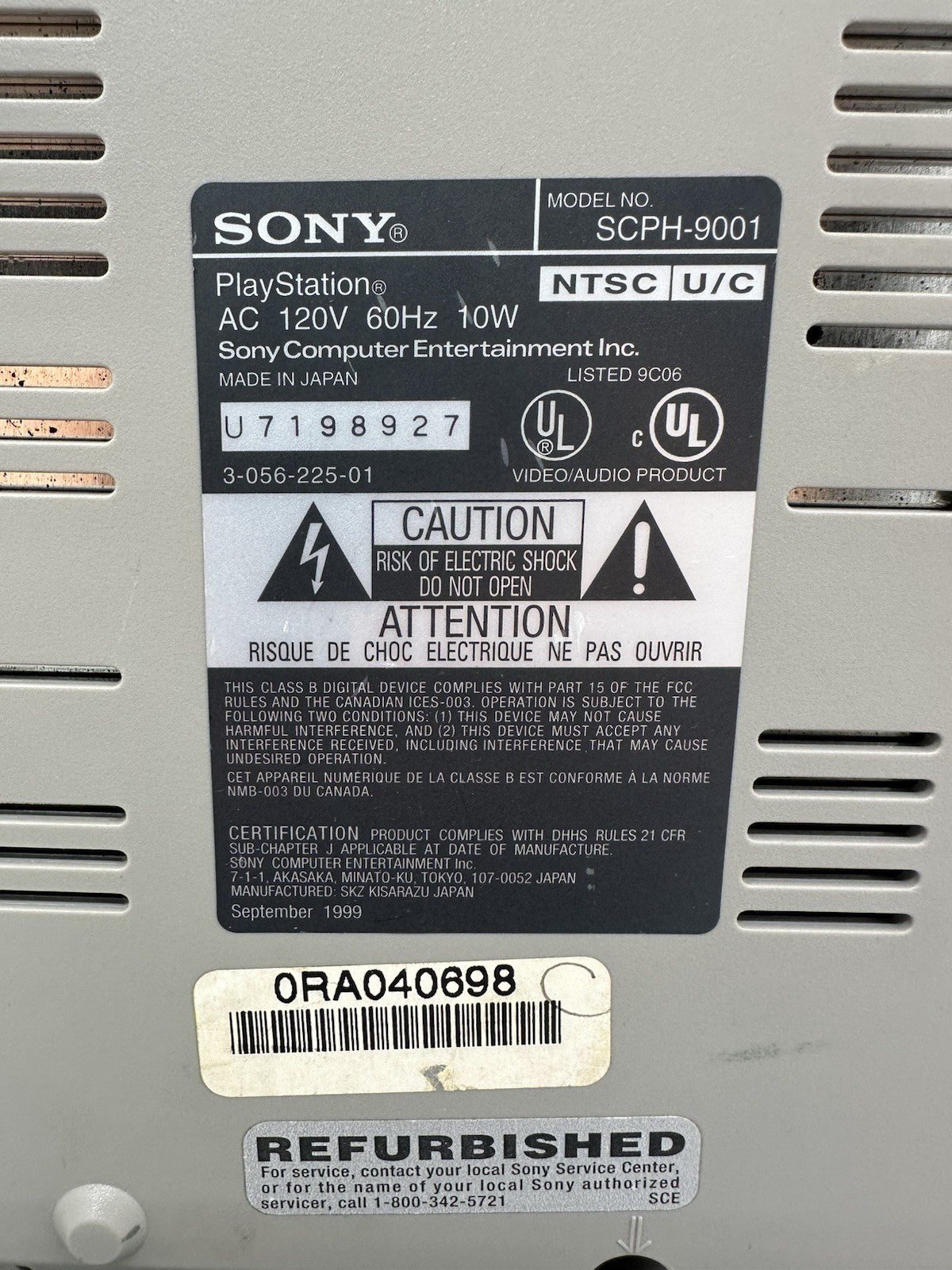 Sony PlayStation 1 SCPH-9001 Console + Original Controller & Cords – Tested PS1