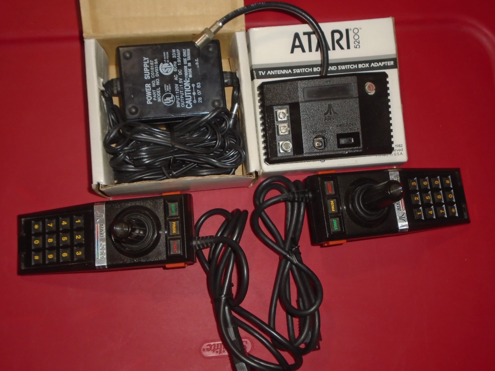 Atari 5200 Super System Console CIB Complete AC Switch Box 2Controllers 6Games +