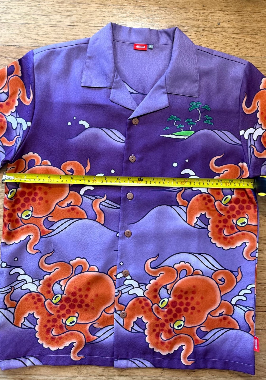 Nintendo Tokyo Splatoon Chirimen Octopus Aloha Shirt