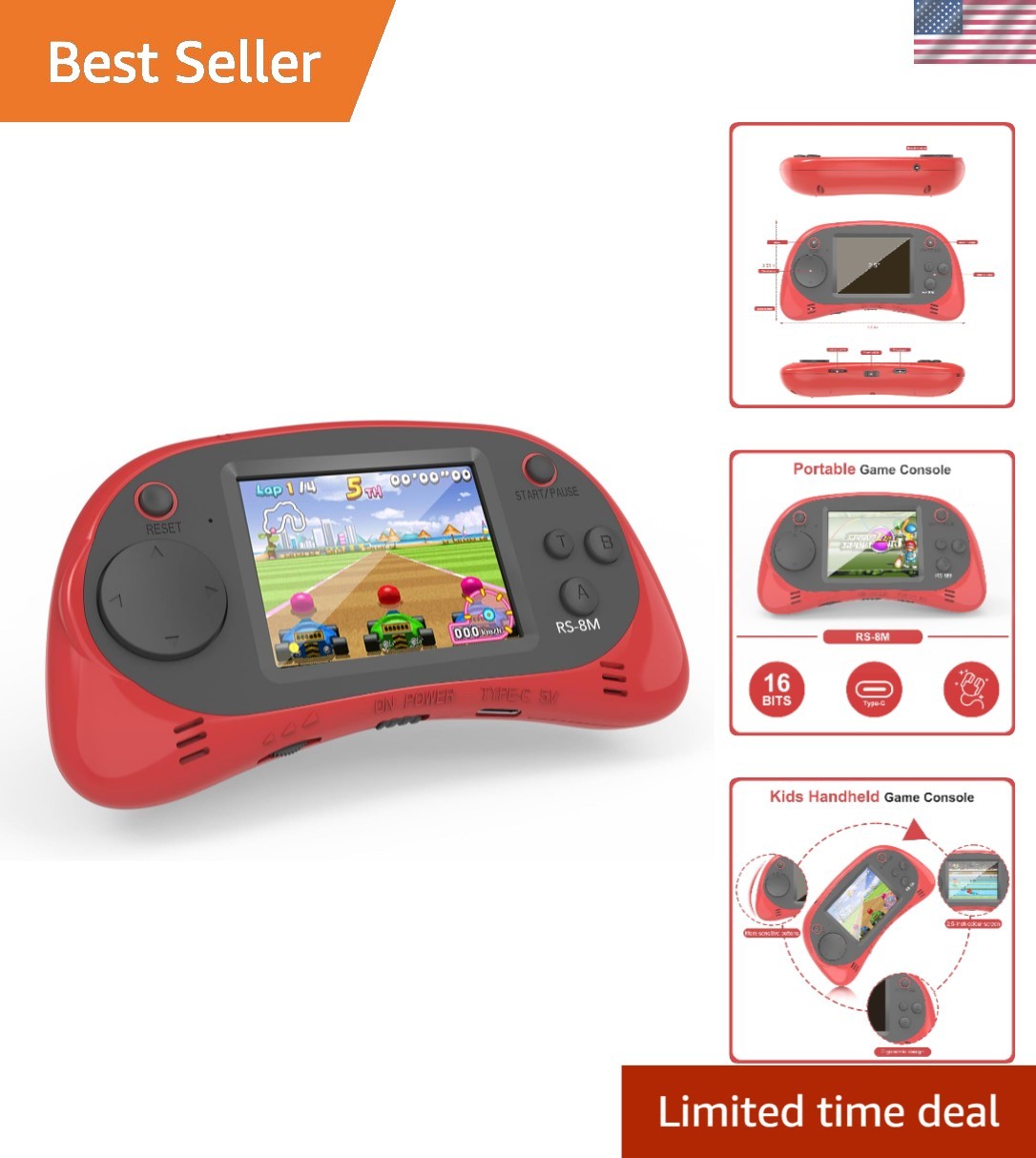 Children’s 220 Classic 16 Bit Portable Video Game – Perfect Travel Companion