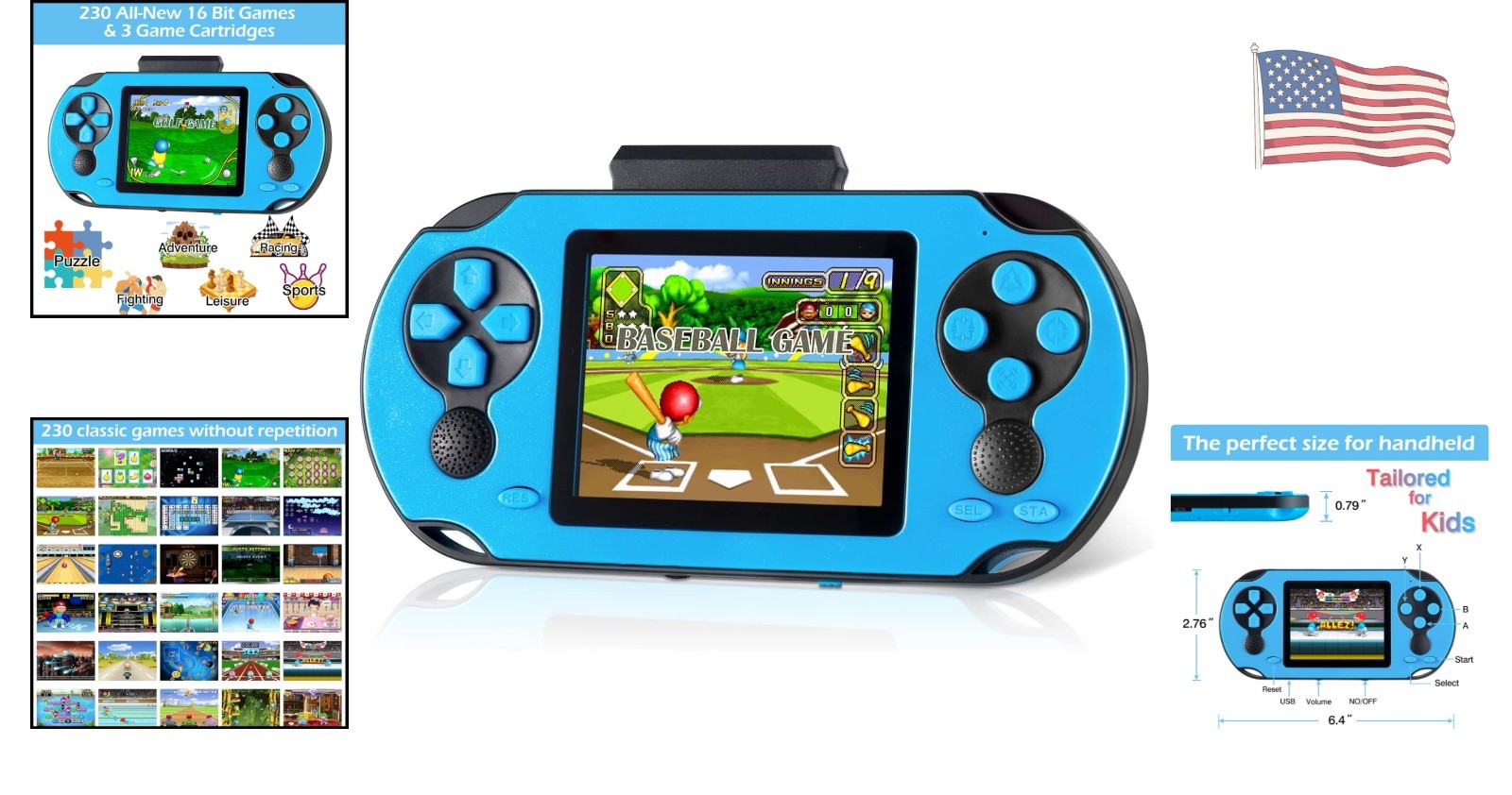 3.0” High-Resolution Handheld Game Console – Perfect Birthday Gift for All Ages