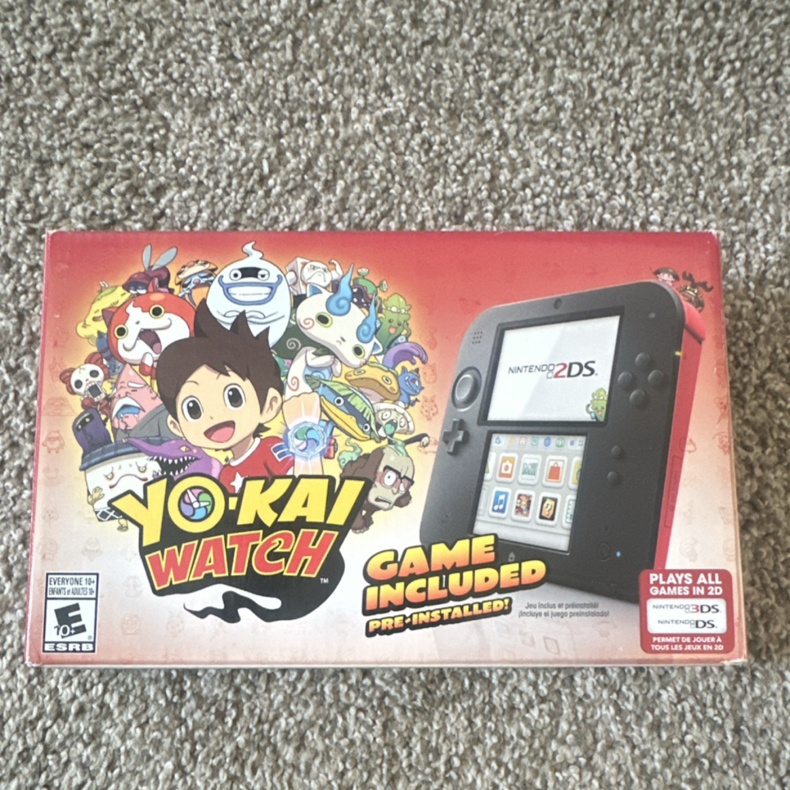 Nintendo 2DS Yo-kai Watch Edition Black/Red Handheld System Wi-Fi Camera eShop
