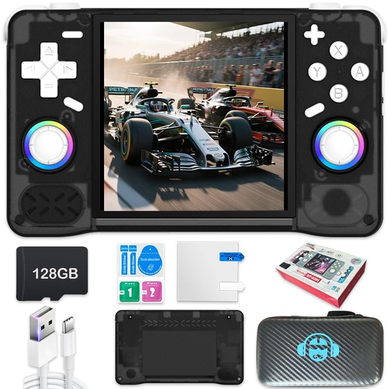New Retro Handheld Game Console,4-inch IPS Screen with Storage Bag,Built-in 1…