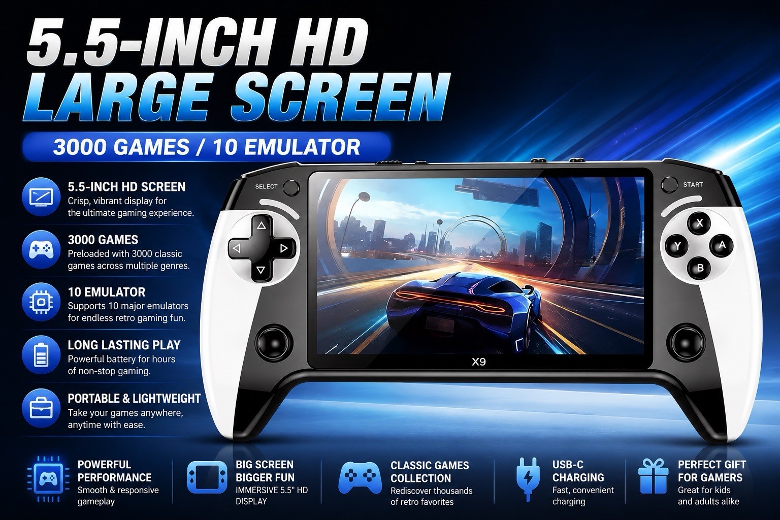 Black Hawk 5.5 – Inch Large Screen Handheld Video Game New w/ Open Box