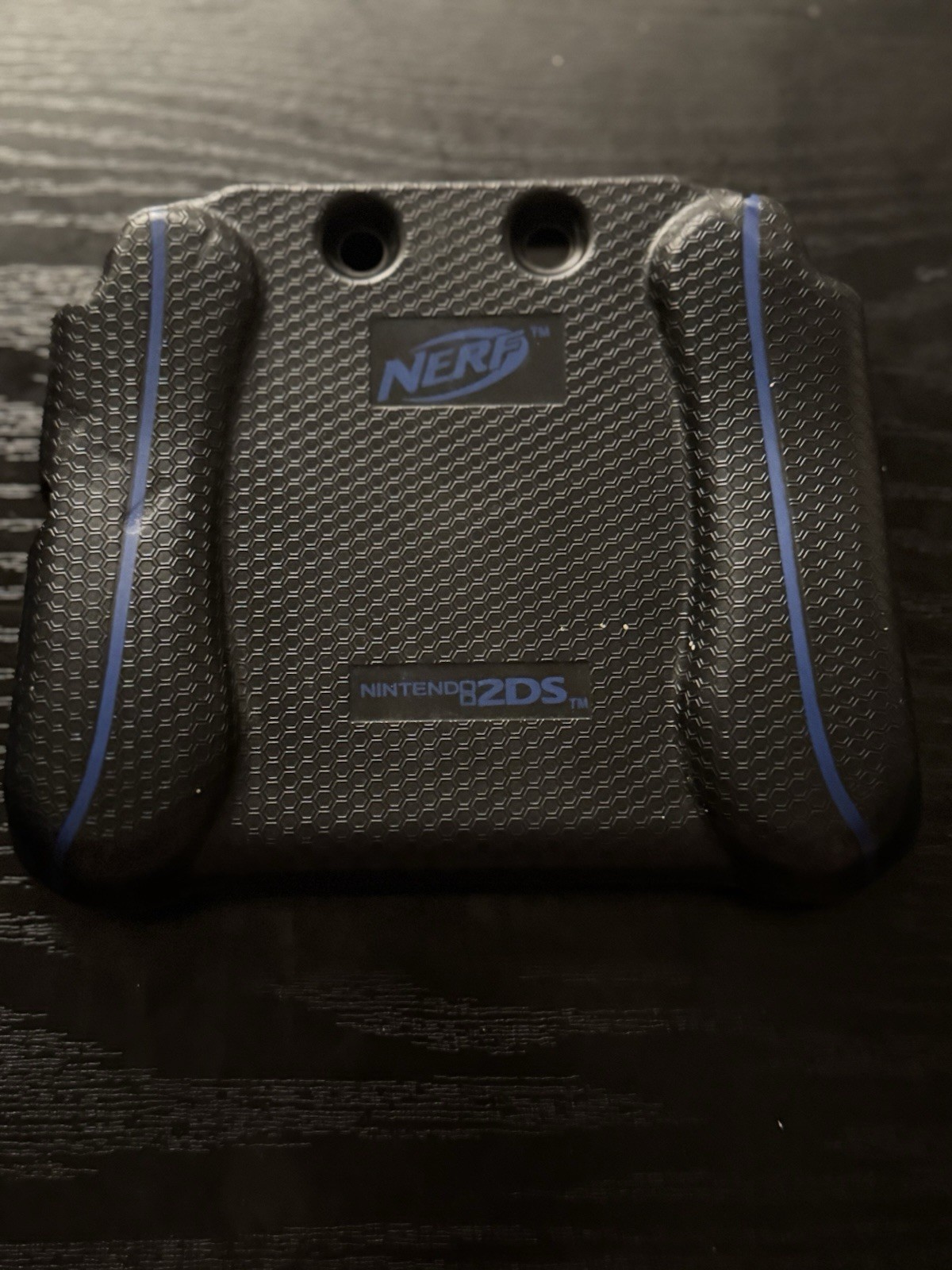 Nintendo 2DS Black/Blue Handheld System w/ Nerf Protective Case Shell Read Disc