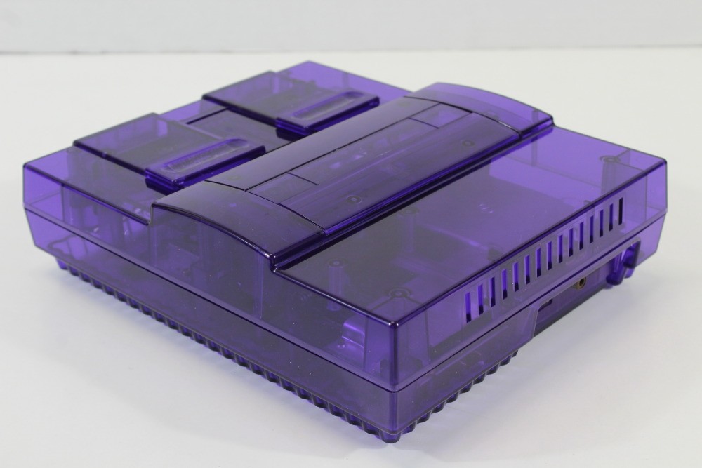 Super Nintendo Clear Purple Console SNES SFC Converted AC S-Video HDMI Adapter 2