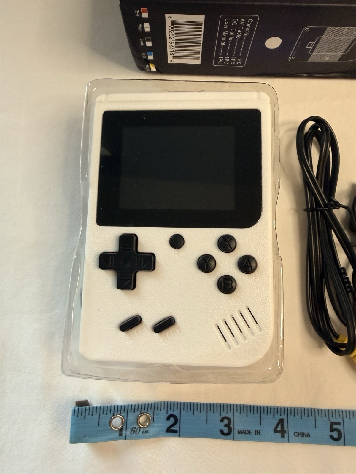 Game Box Plus Handheld Console – Retro Gaming System w/ Preloaded Games White
