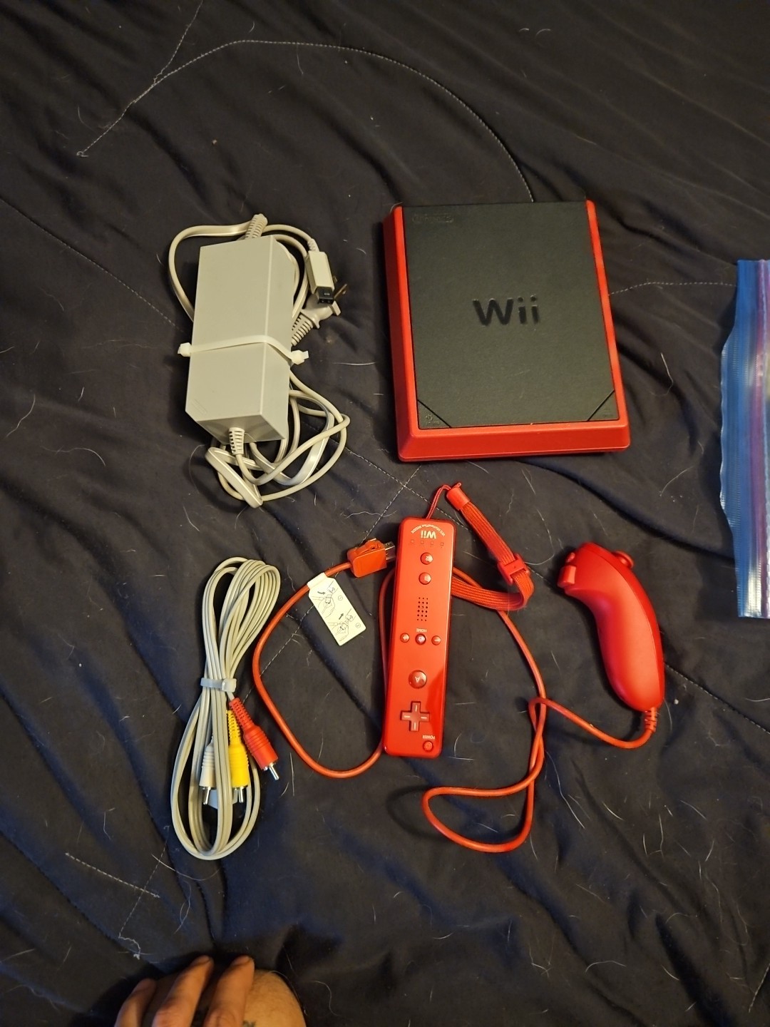 Nintendo Wii Mini-Red Black RVL-201 (USA) CONSOLE AND CORDS-Tested/Working