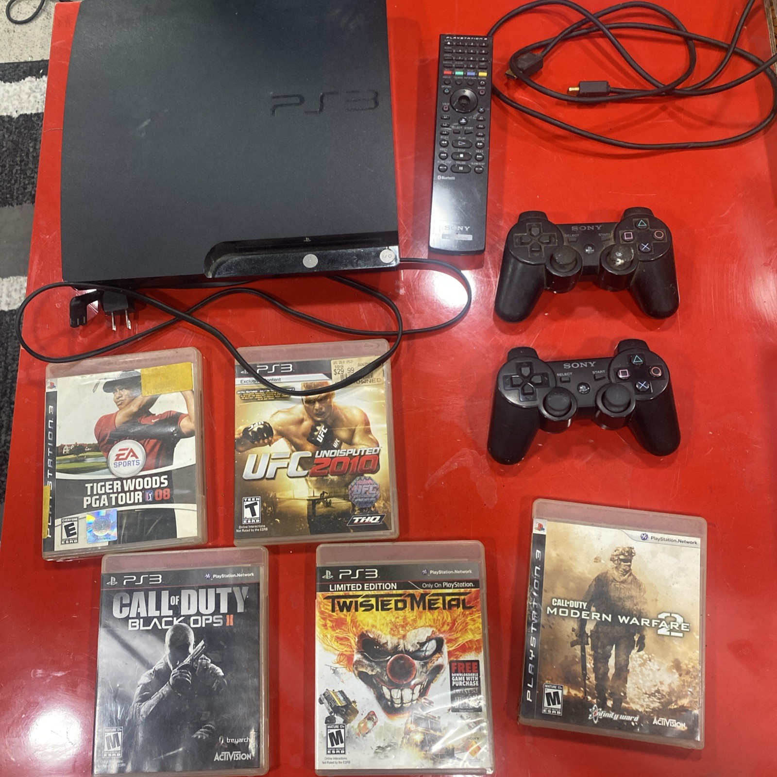 Sony PlayStation 3 Slim 160GB Console/ Bundle – Black/ W Controllers & Games