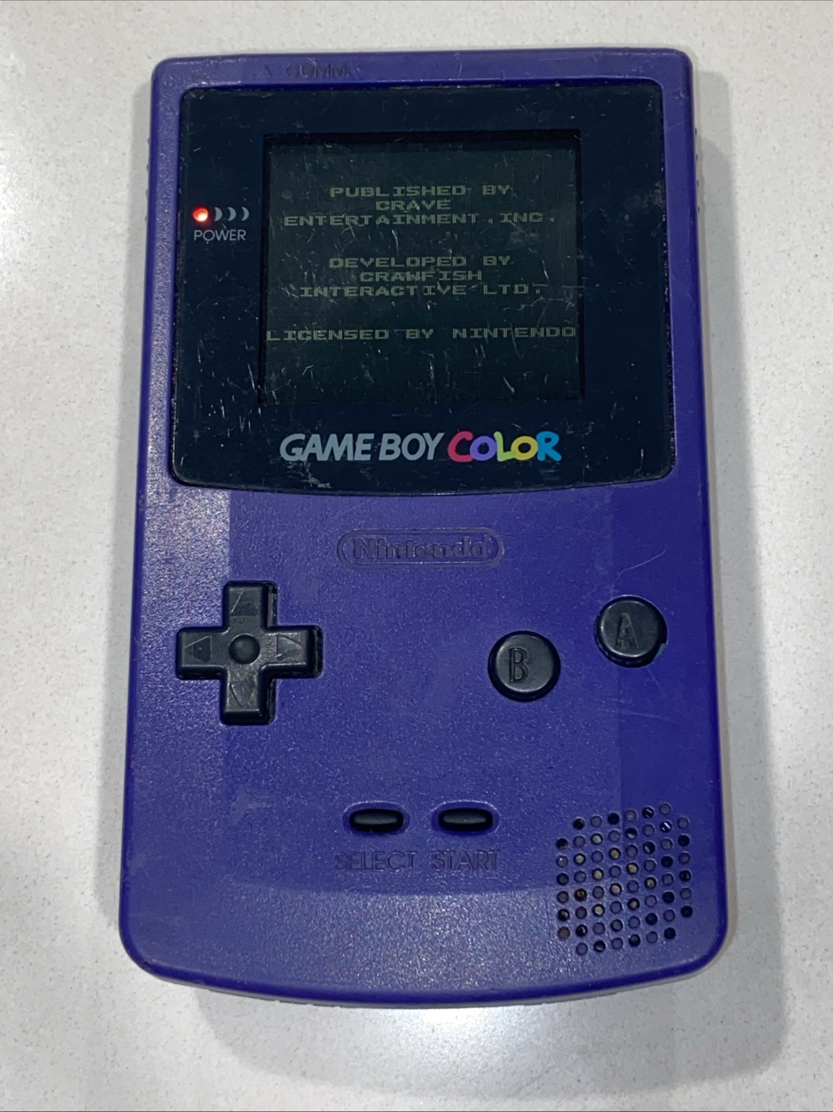 Nintendo GameBoy Color Handheld Purple Grape Tested Works! No Battery cover