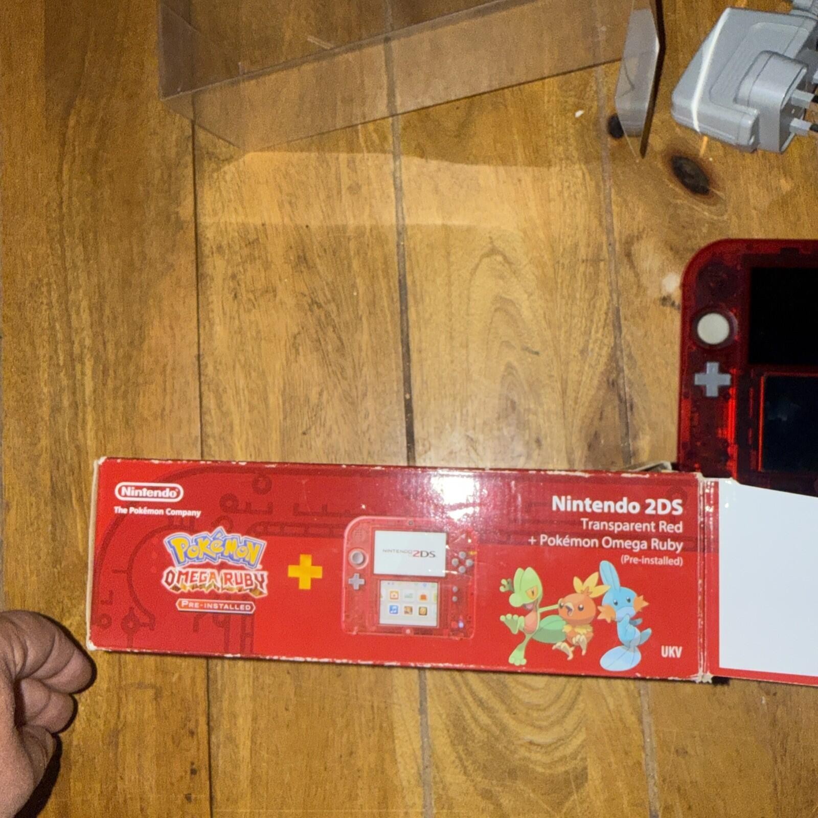 Nintendo 2DS Pokemon Red Handheld Console Clear Omega Ruby edition,rare boxed