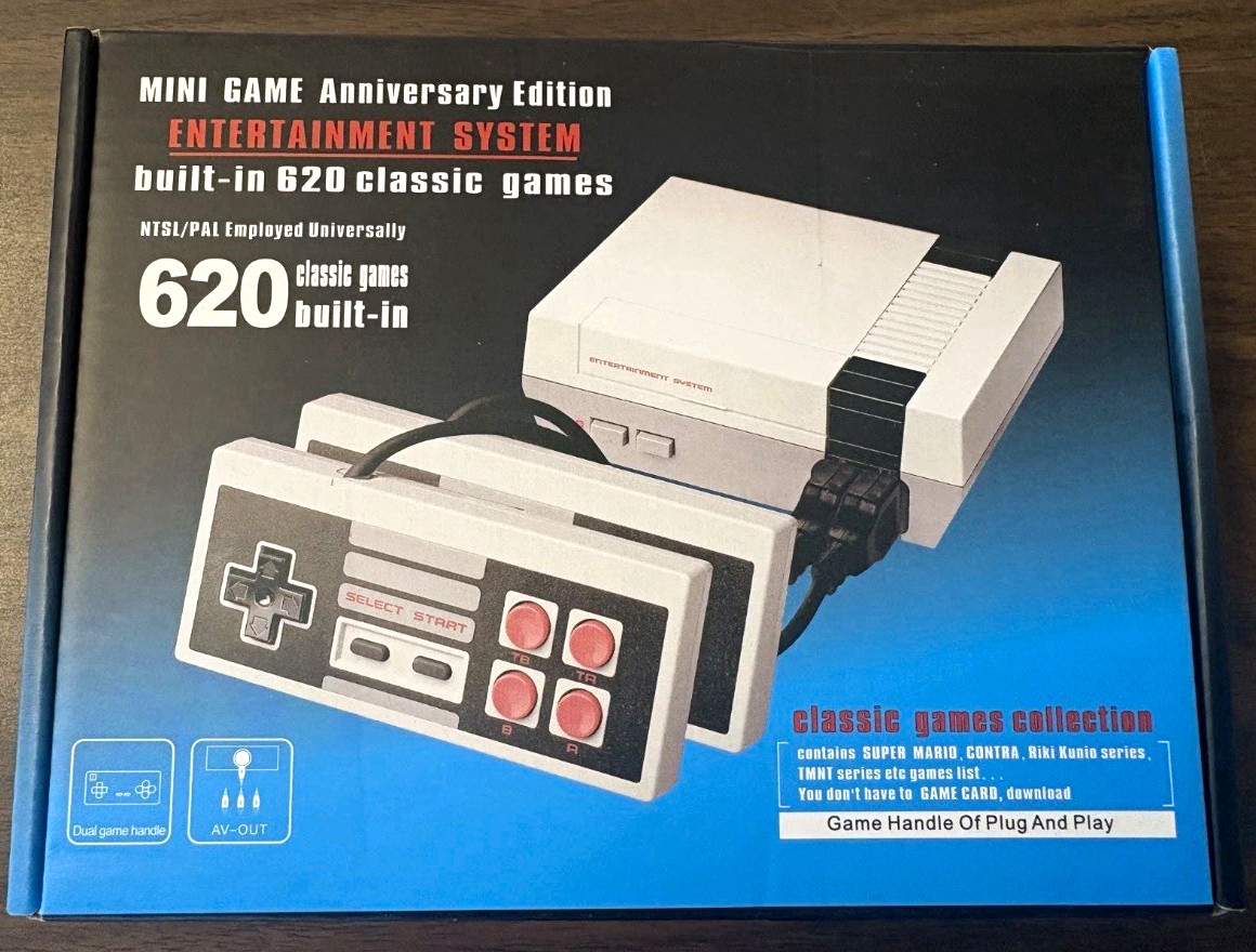 Mini Game Anniversary Edition Home Console w/ 620 Built-In Games, AV-Out