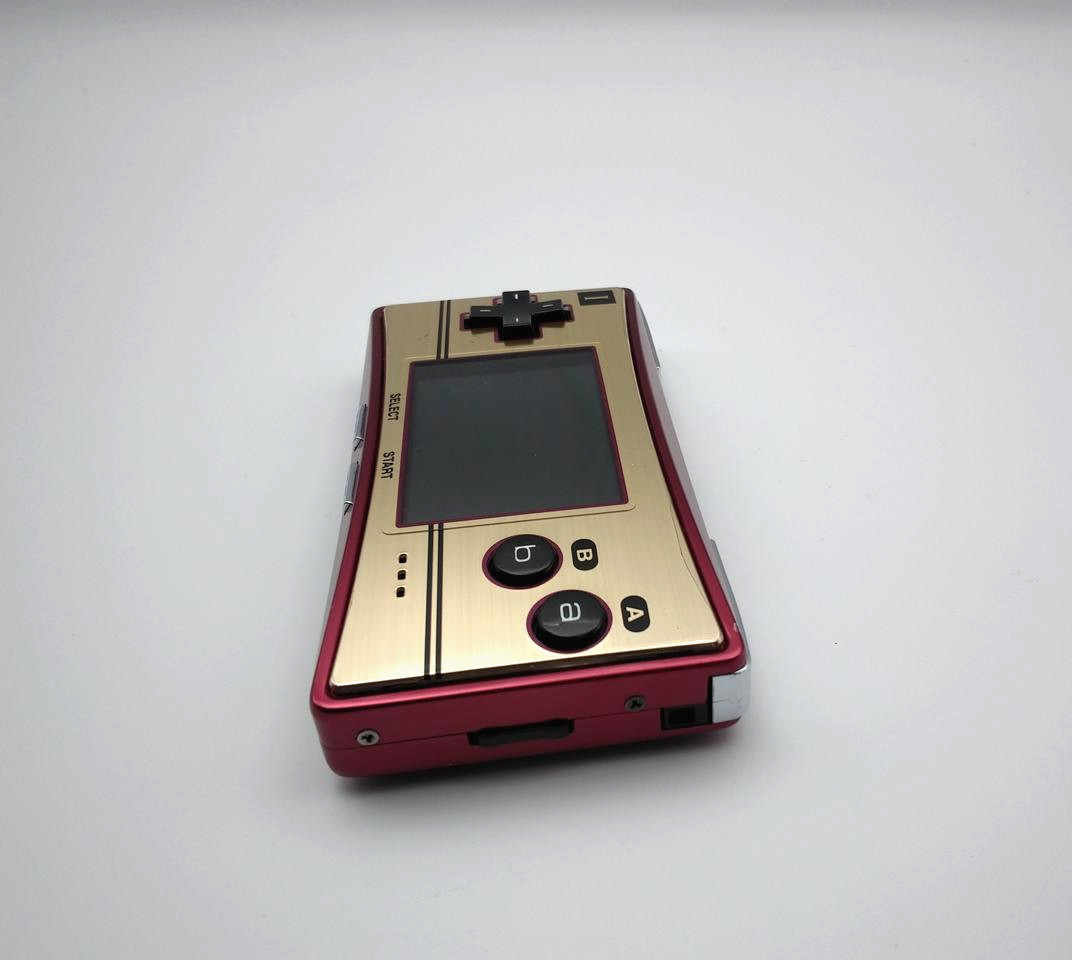 Nintendo GameBoy micro Famicom ver. Limited Model Console w/ AC adapter, Case