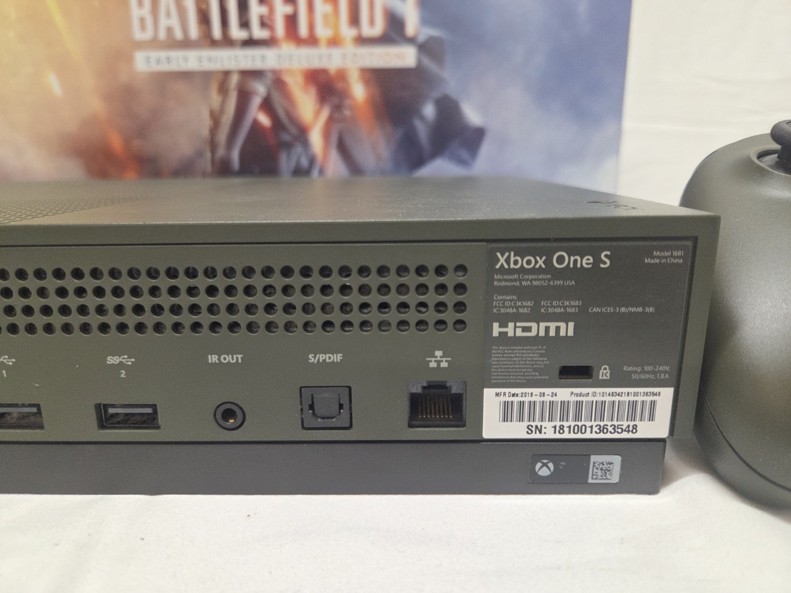 Microsoft Xbox One S 1TB Battlefield 1 Early Enlister Deluxe Green 4K MPN1681