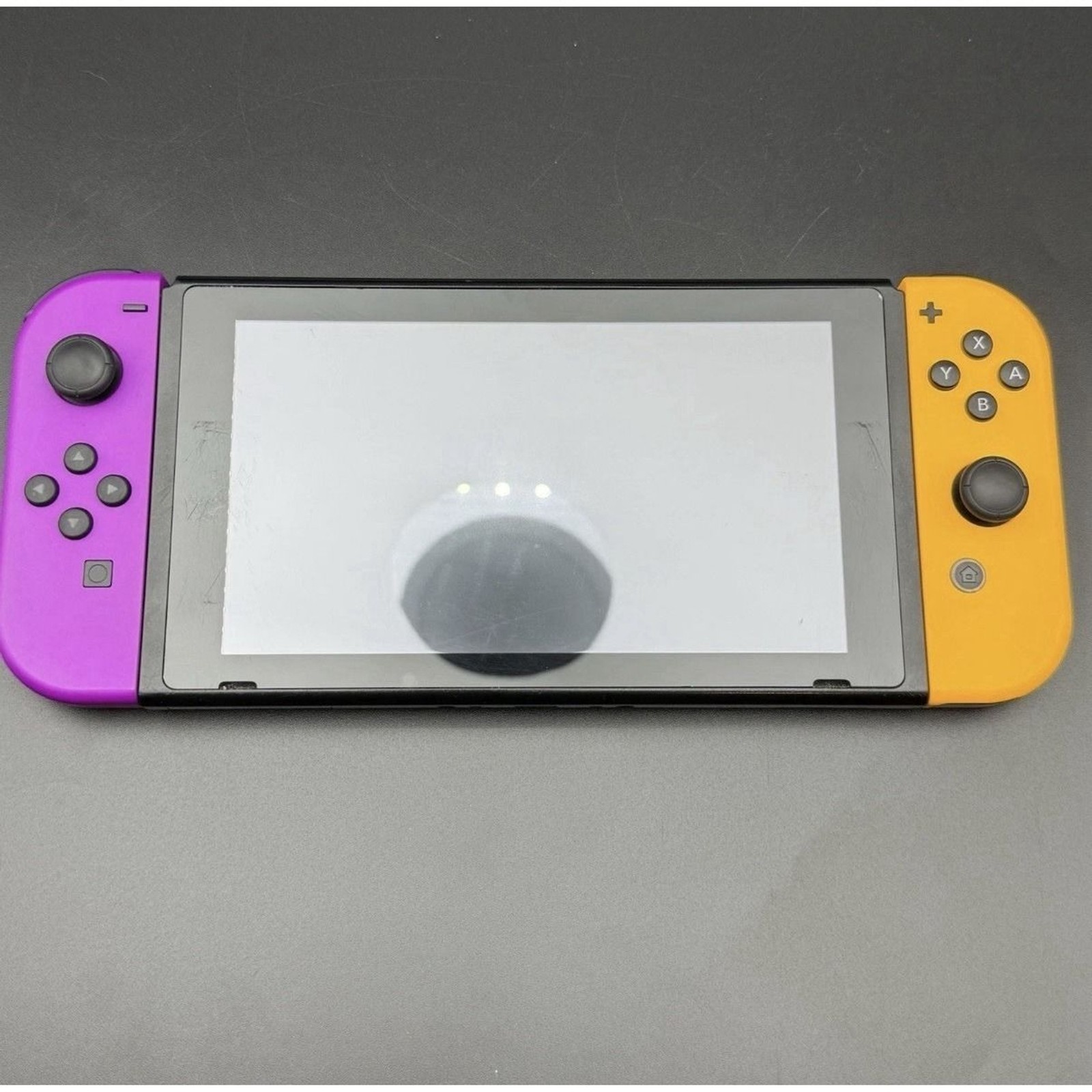 Nintendo Switch V2 Console Purple Orange JoyCons + Charger – No Dock Tested