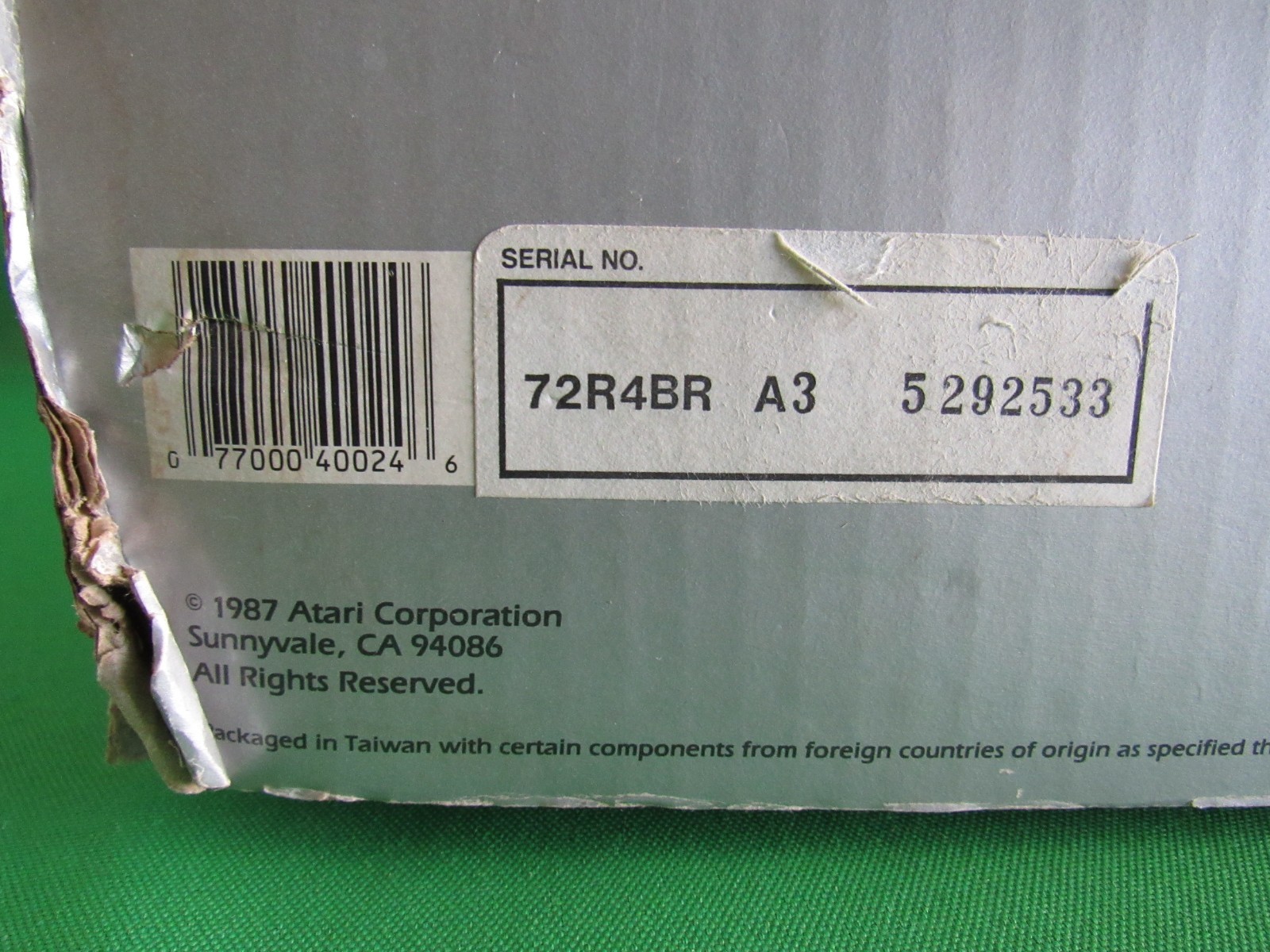 Atari 7800 Video System BOX ONLY – no console or games