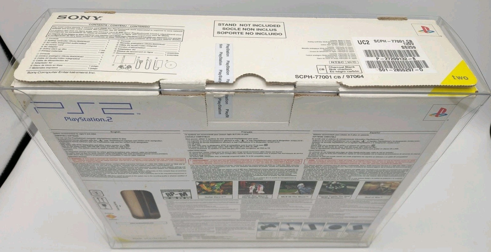 Sony Playstation 2 Console Slim SCPH-77001 Box ONLY + Cardboard + Case Protector