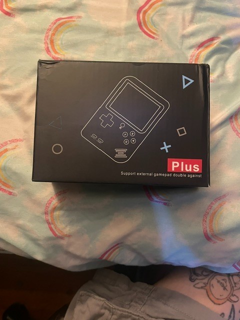 Game Box Plus- Hand Held Game System, Rechargeable Battery, red