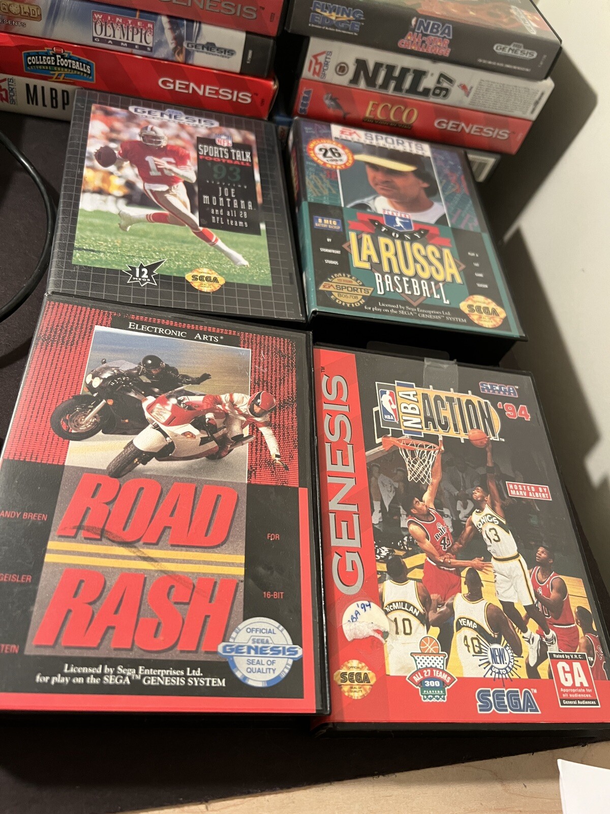 SEGA GENESIS 16-BIT SYSTEM+16 GAMES COMPLETE+CASE MANUALS UNTESTED JURASSIC PARK